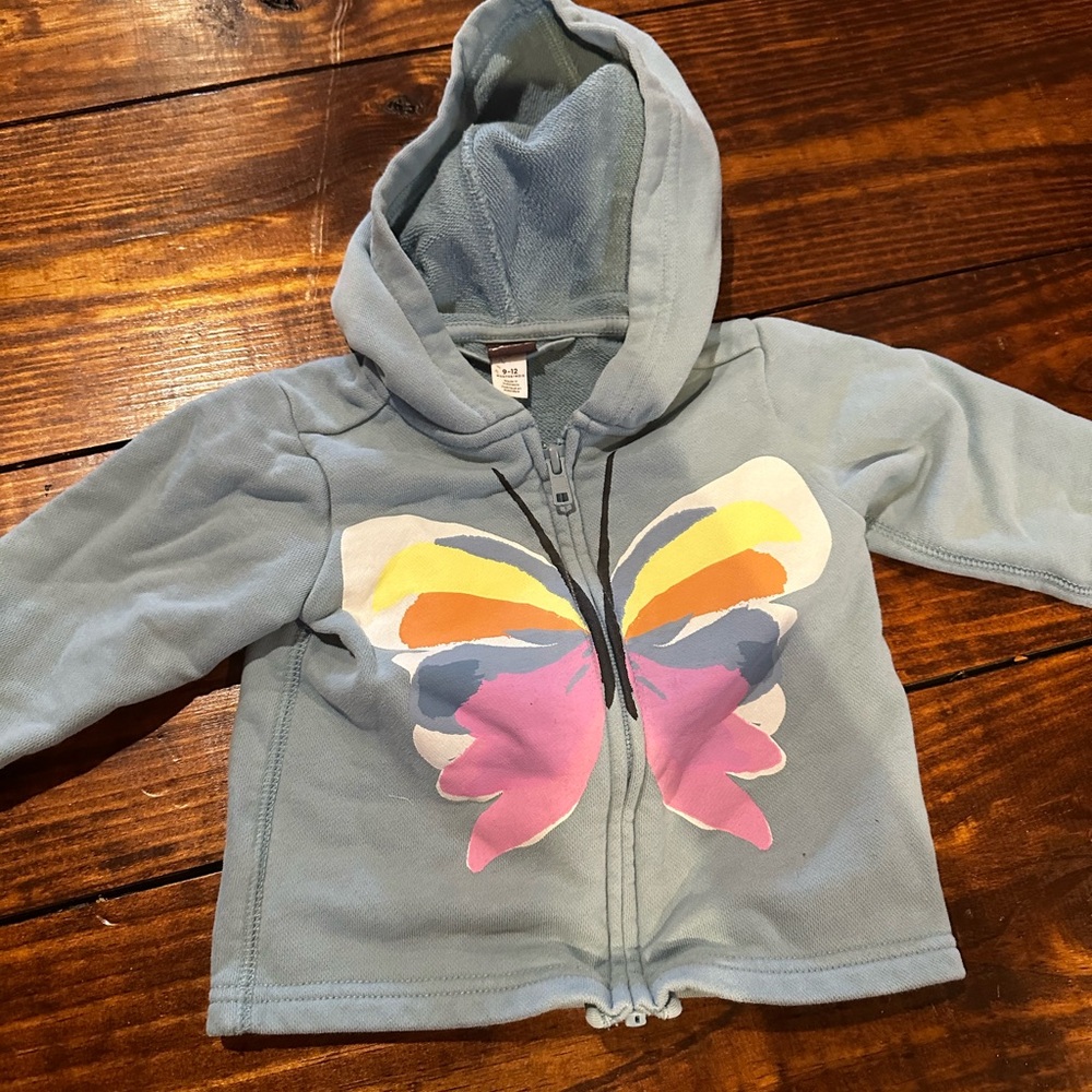 Tea Collection Blue Jacket with pants with Butterfly Design